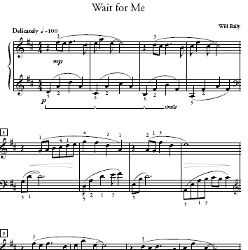 Wait For Me Sheet Music and Sound Files for Piano Students